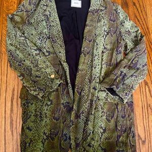 Green Snake Print Blazer